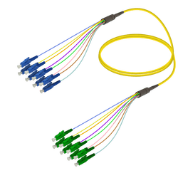 LC/UPC-LC/APC | 8 Fibers Fanout | Single Mode G657.A2 | 3.0/0.9mm, vista 2