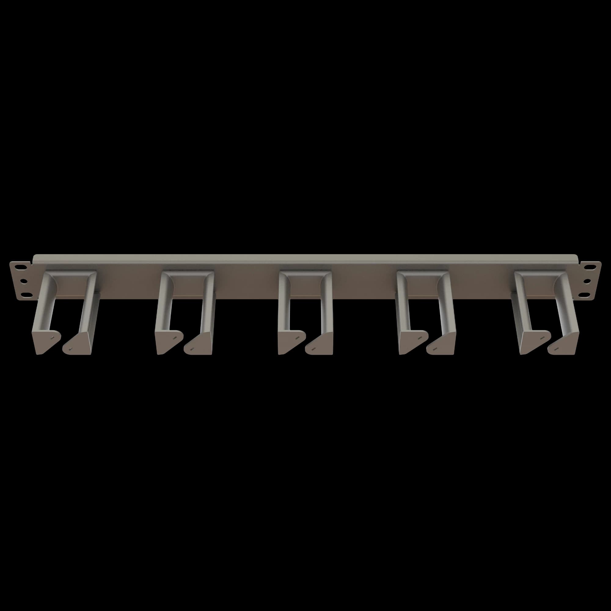 19" 1U Modular Cable Organizer | With 5 Snap In Rings, vista 4