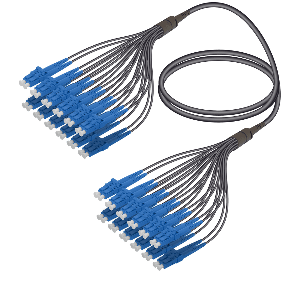 LC/UPC-LC/UPC | 24 Fibers Universal Fanout | Single Mode G657.A2 | 4.8/1.8mm