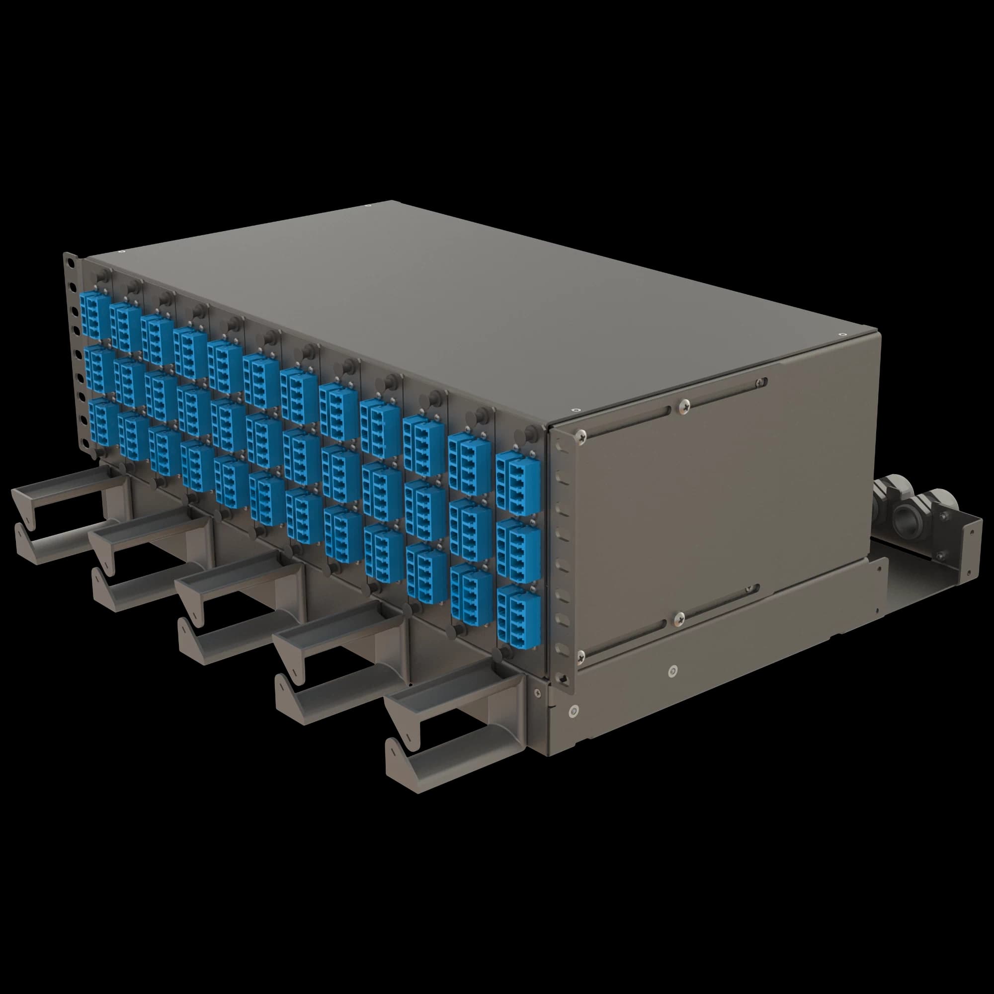 4U Sub-rack Panel with Over-length Management Shelf | 12 Modules | Front Access, vista 2