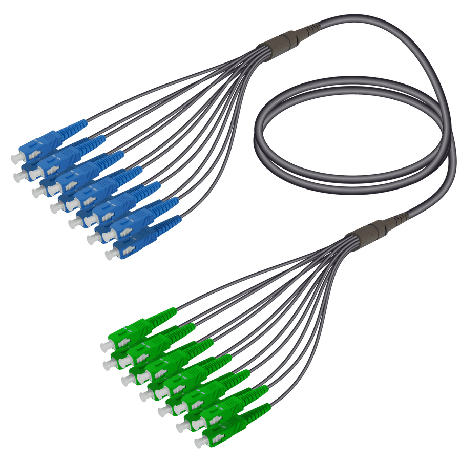 SC/UPC-SC/APC | 12 Fibers Universal Fanout | Single Mode G657.A2 | 4.8/1.8mm
