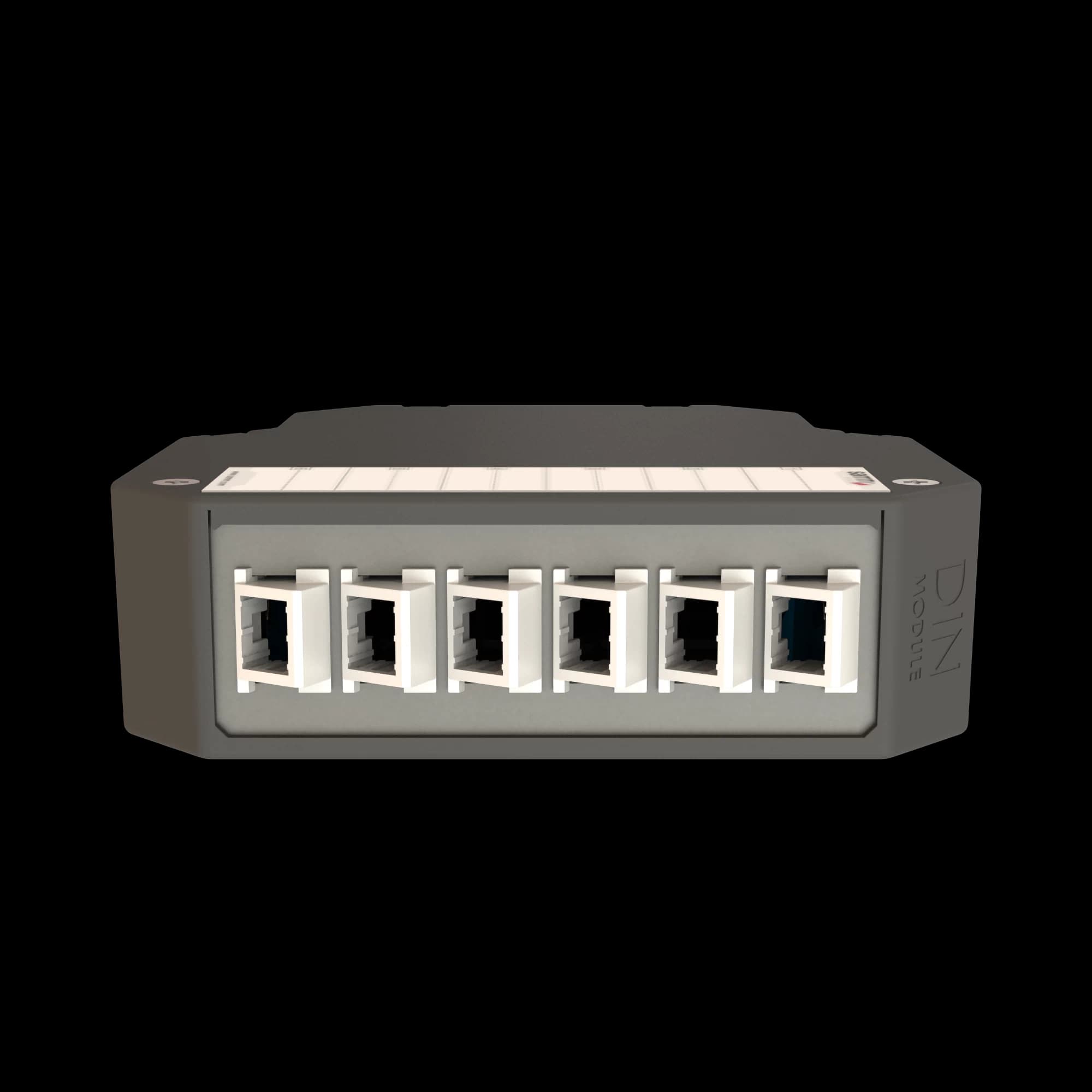 DIN Rail Termination Box | Angled | DP2 Empty (LC/DX SC/SX), vista 3