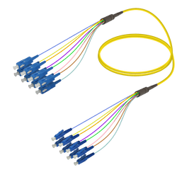 SC/UPC-LC/UPC | 8 Fibers Fanout | Single Mode G657.A2 | 3.0/0.9mm, vista 2