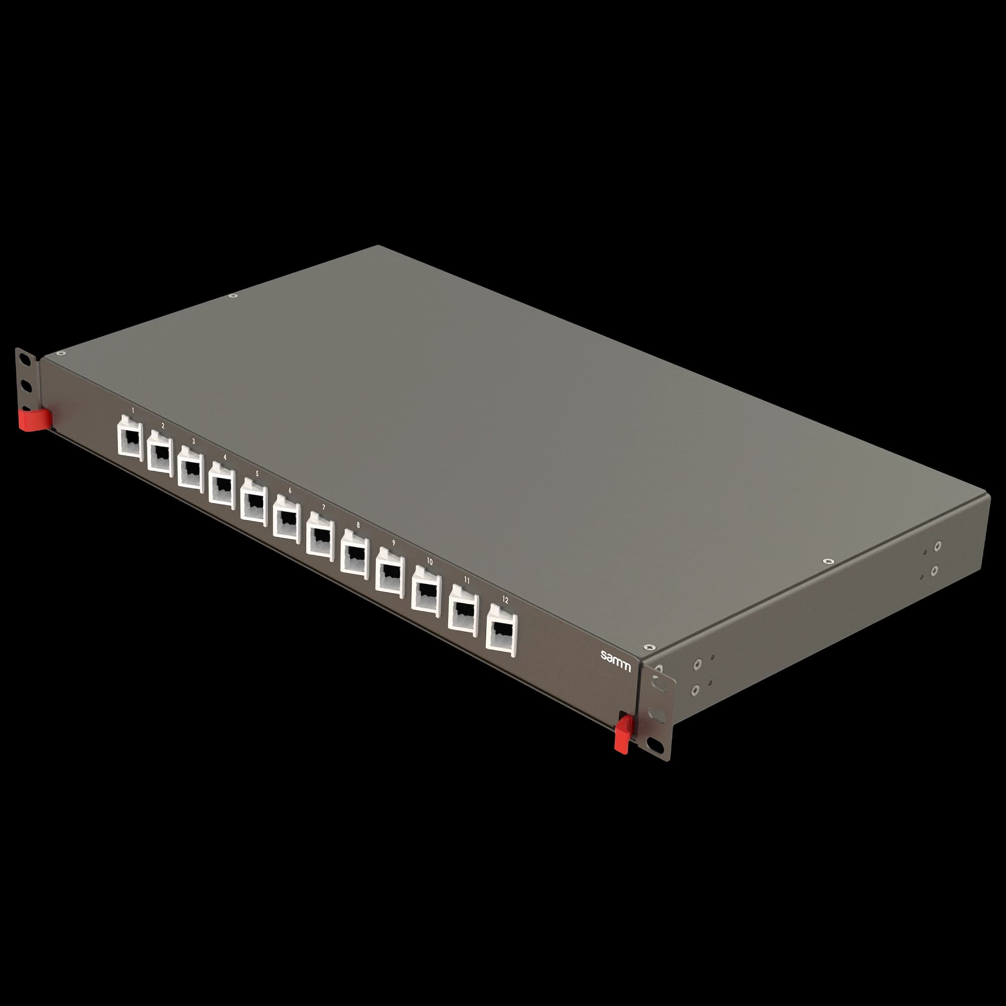 Bright Series | Rail Sliding | 12 Angled Holes | FP09 | Empty Patch Panel
