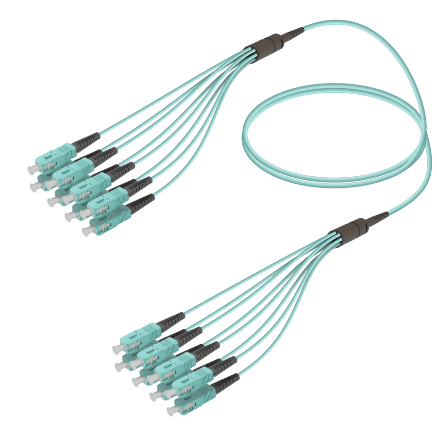 SC/UPC-SC/UPC | 8 Fibers Fanout | Multi Mode G651.OM3 | 3.0/1.8mm