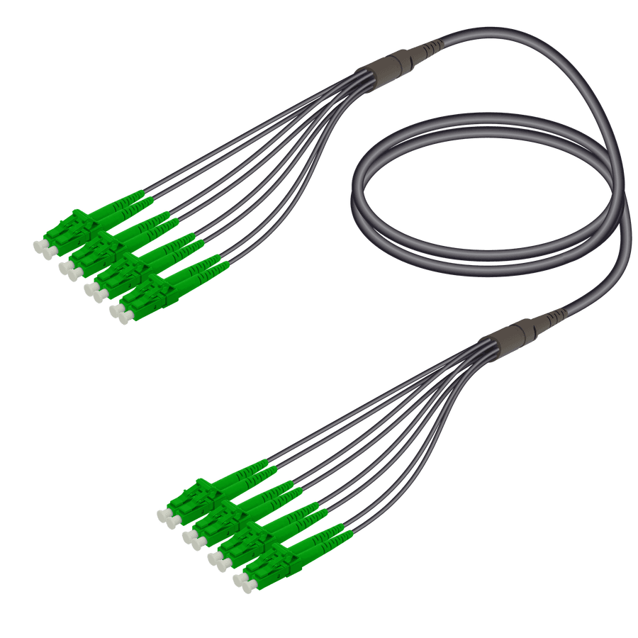 SC/APC-LC/APC | 8 Fibers Universal Fanout | Single Mode G657.A2 | 4.8/1.8mm