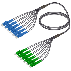 LC/UPC-LC/APC | 12 Fibers Universal Fanout | Single Mode G657.A2 | 4.8/1.8mm, vista 2