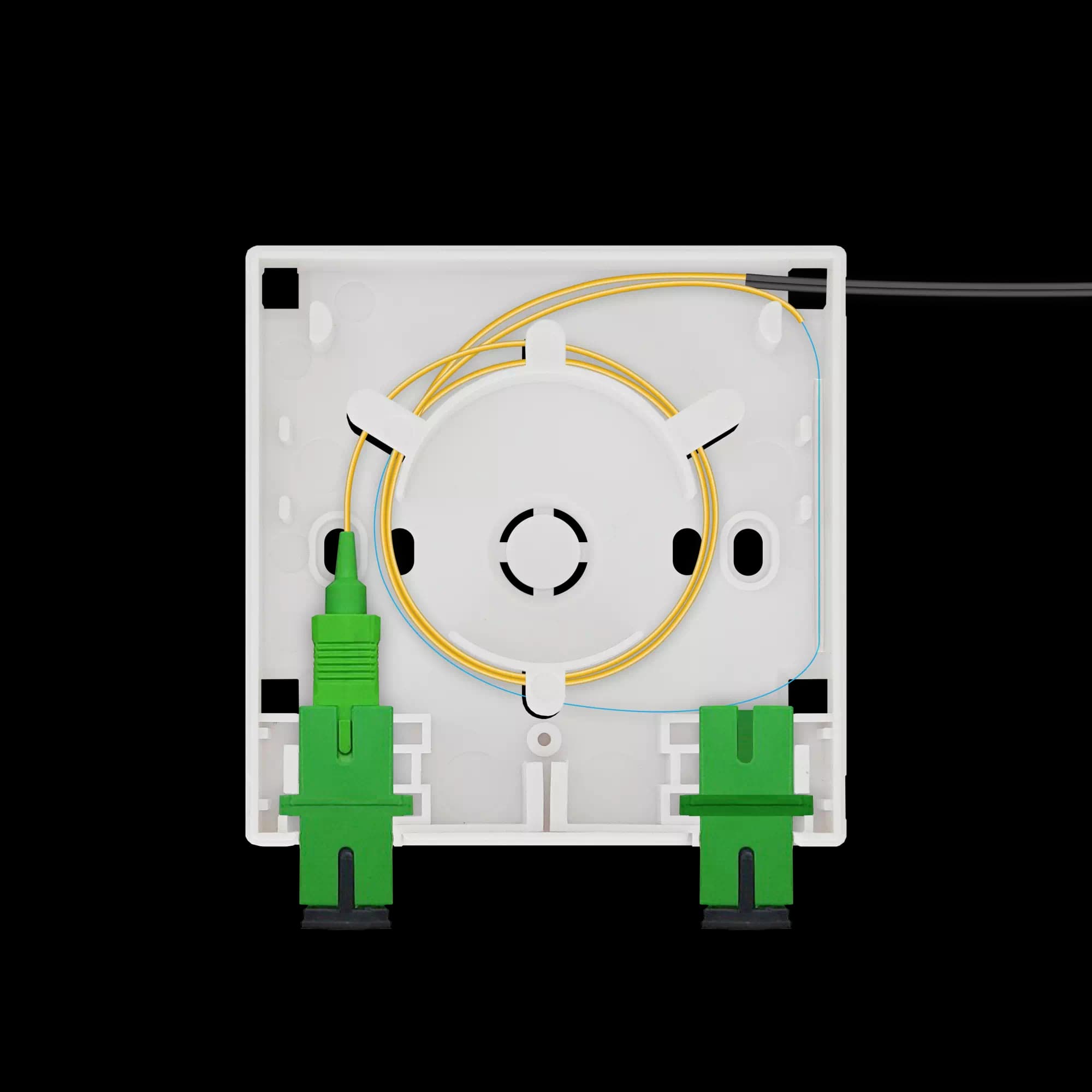 Indoor Termination Box | 2 Patch 2 Fibers 2 Ports | Wall Outlet, vista 2
