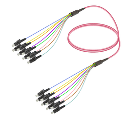 LC/UPC-LC/UPC | 8 Fibers Fanout | Multi Mode G651.OM4 | 3.0/0.9mm, vista 2