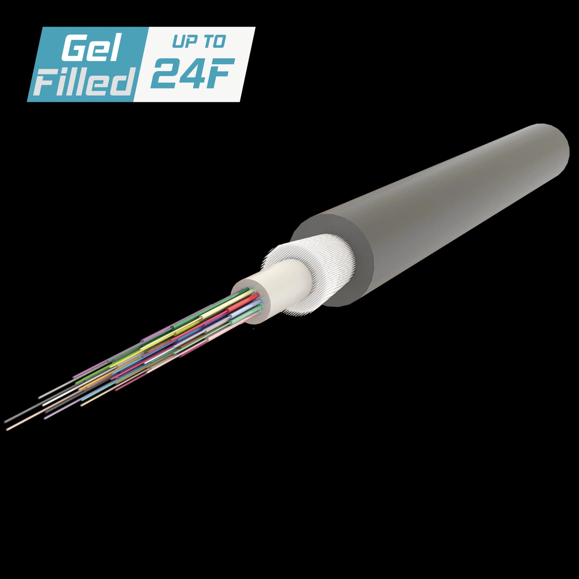 Central Loose Tube Fiber Optic Cable | Gel-Filled | U-D1Q(ZN-GY)BH | Up to 24F | 1000 meters