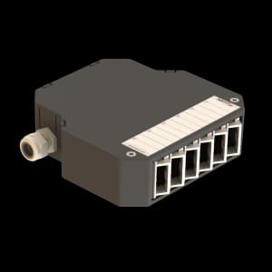 DIN Rail Termination Box | Angled | DP1 Empty (LC/QD SC/DX), vista 6