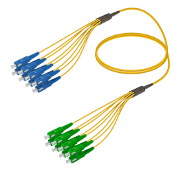 SC/UPC-SC/APC | 8 Fibers Fanout | Single Mode G657.A2 | 3.0/1.8mm, vista 2