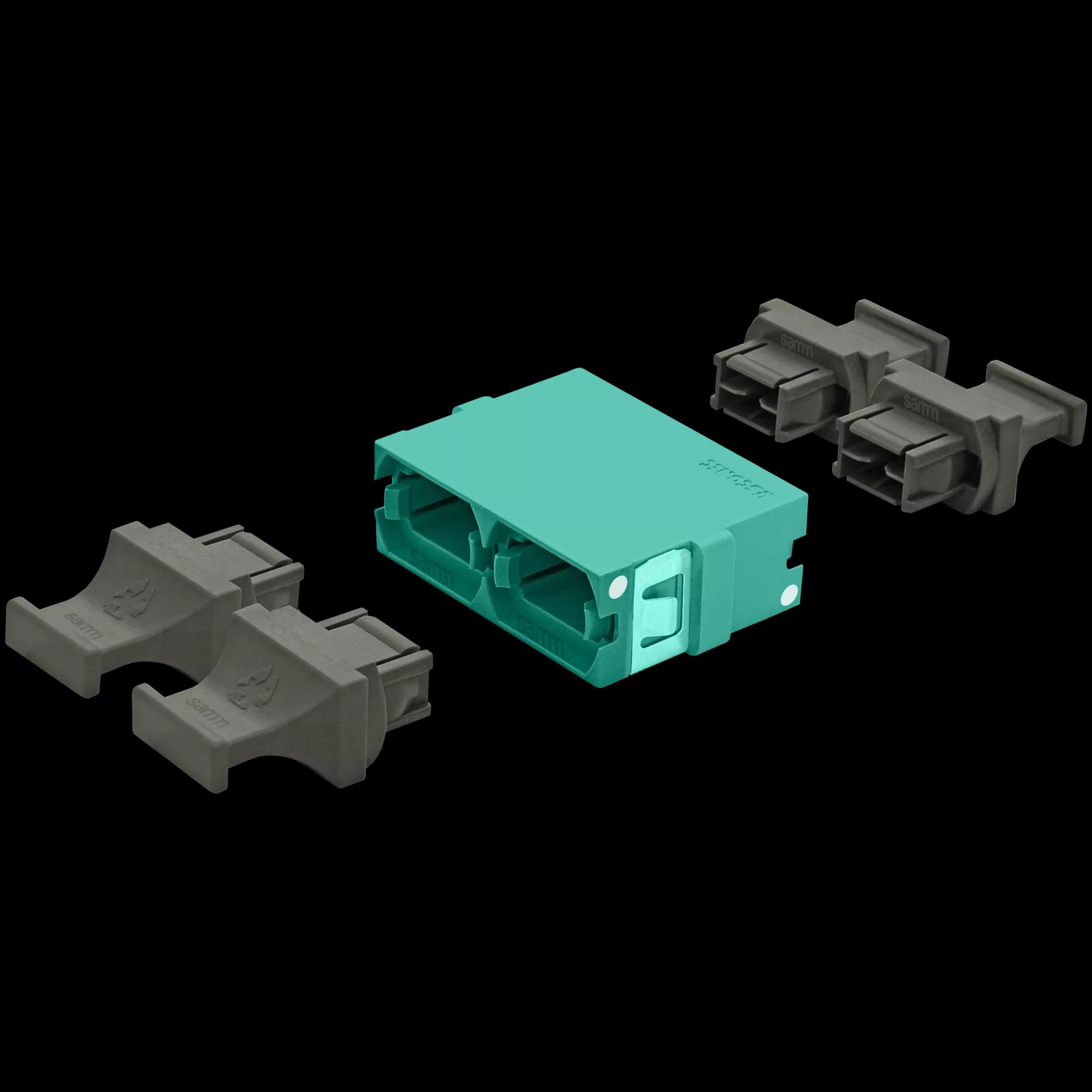 MTP Duplex Adapter | w/o Flange | Opposed Keys | 4 Dust Plugs US Conec ( 15001, 15004, 15008)