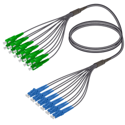 SC/APC-LC/UPC | 12 Fibers Universal Fanout | Single Mode G657.A2 | 4.8/1.8mm, vista 2