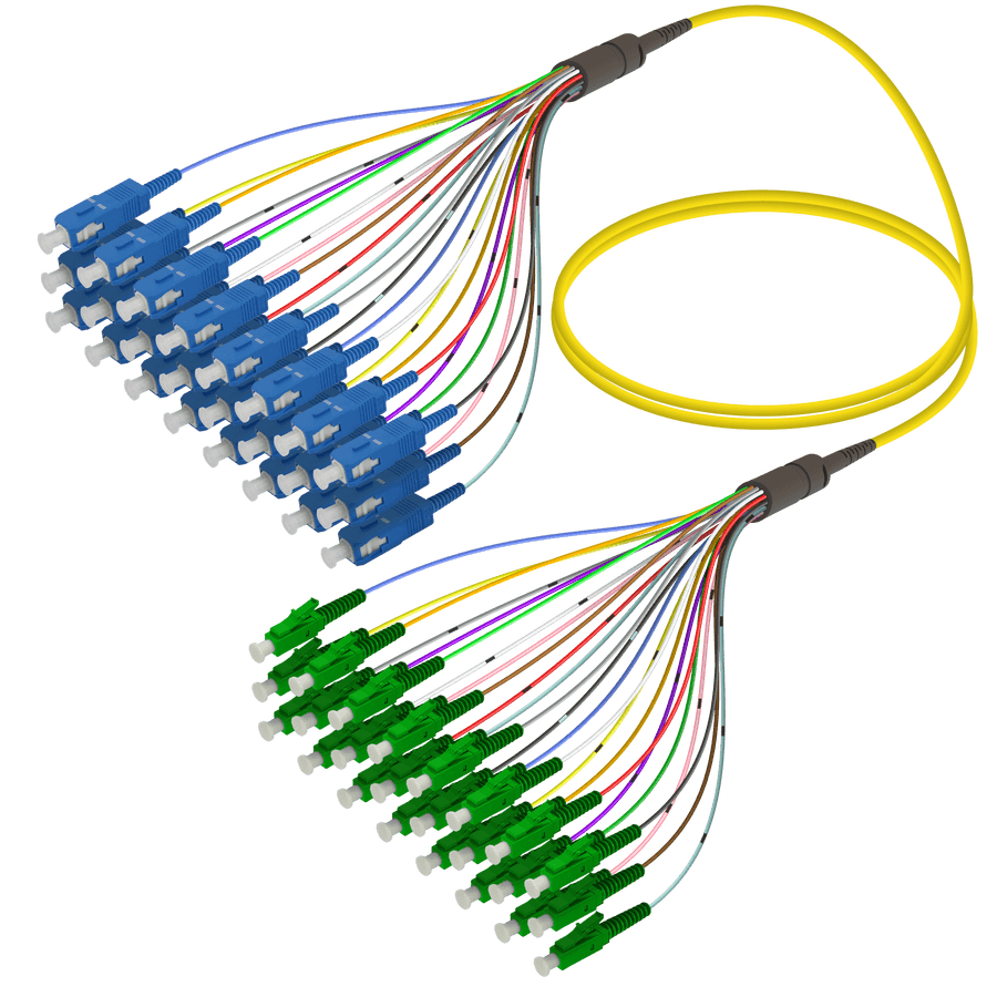 SC/UPC-LC/APC | 24 Fibers Fanout | Single Mode G657.A2 | 3.0/0.9mm
