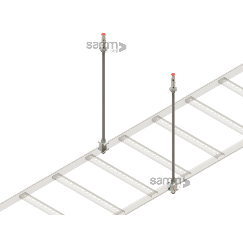 Cable Pathways | Ceiling Ladder Hanging Threaded Rod Set, vista 4