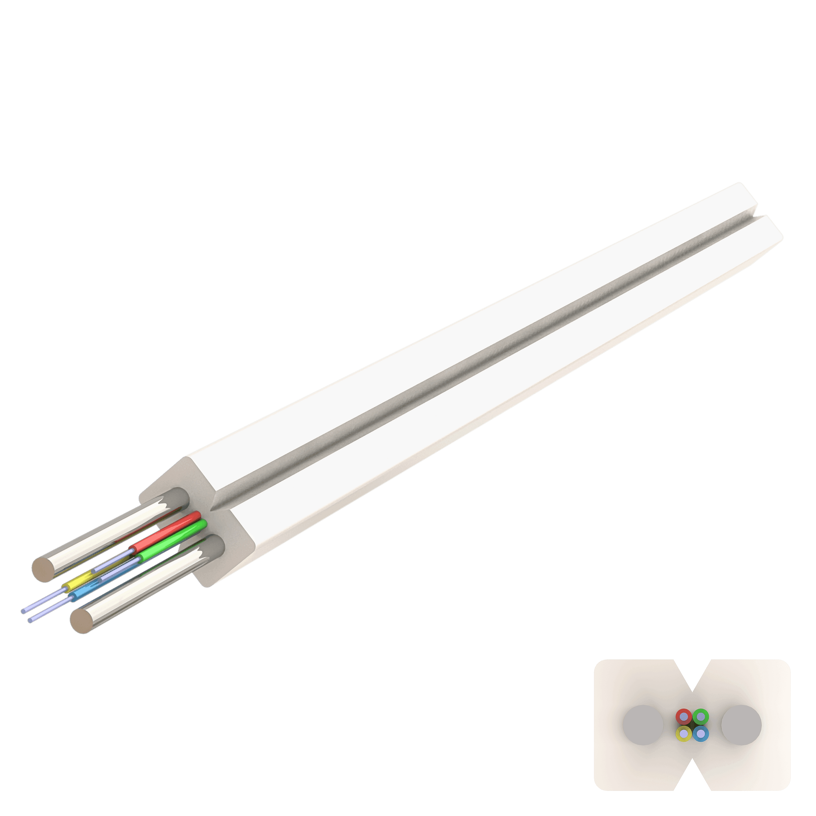 Flat Steel Drop Cable 2.0x3.0mm | U-(ZN-2S)H | Up to 4F | 1000 meters, vista 2
