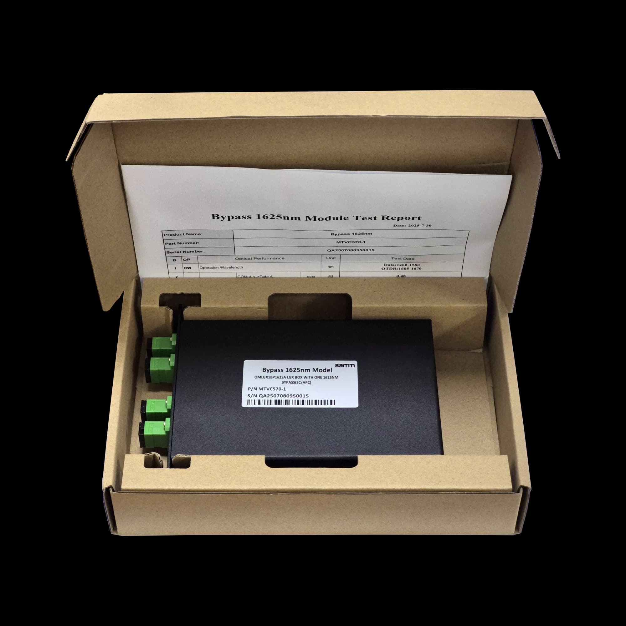 LGX Box with One 1625 nm Bypass Module (SC/APC) OMLGX1BP162SA, vista 4