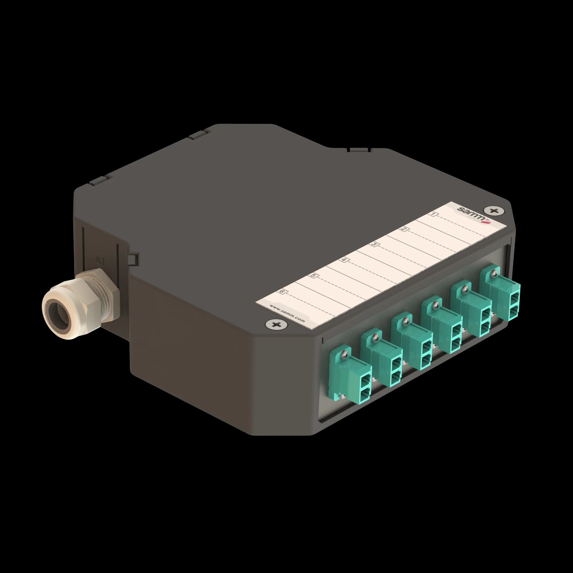 DIN Rail Termination Box | 6 LC Duplex | DP8, vista 5