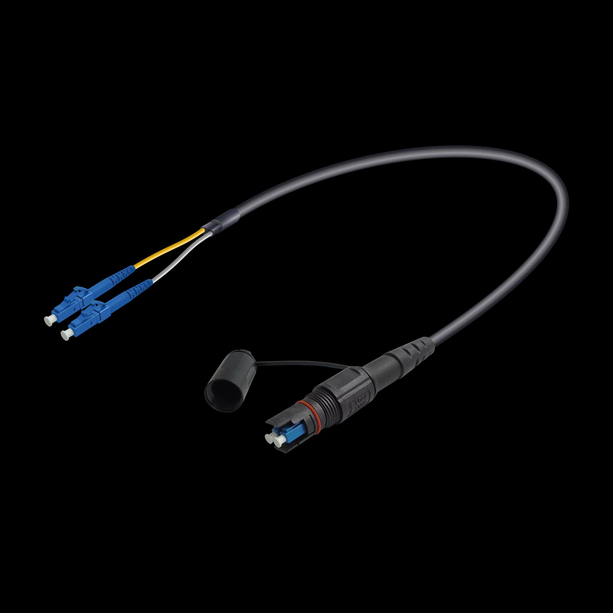 QCS Harsh Environment Single Mode A2 Fiber Cable Assembly | QCS-Male to LC-Duplex
