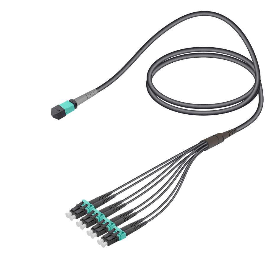 Female MTP Elite to LC/UPC Universal Fanout | Base-8 | Multi Mode G651.OM3 | 4.8/1.8mm