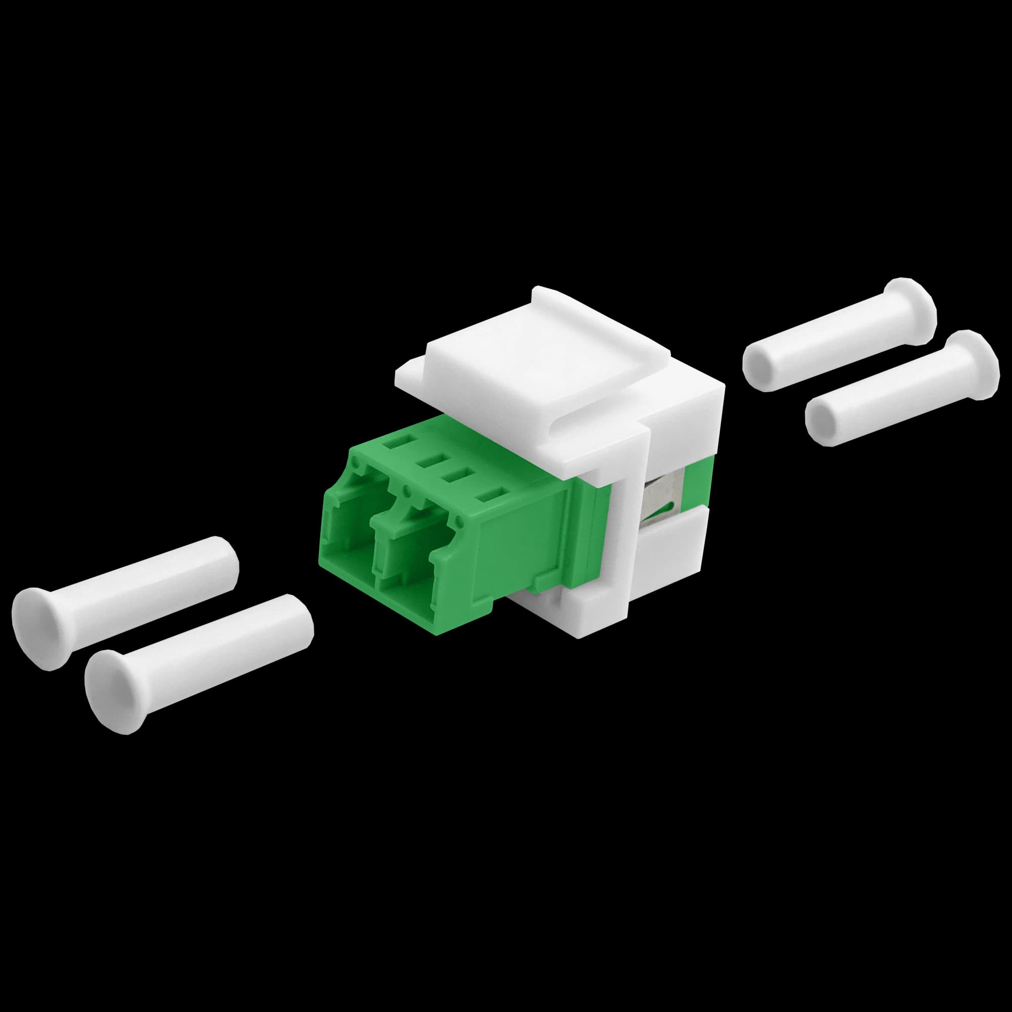 LC Duplex Keystone Coupler | w/ Clip Fiber Optic, vista 4