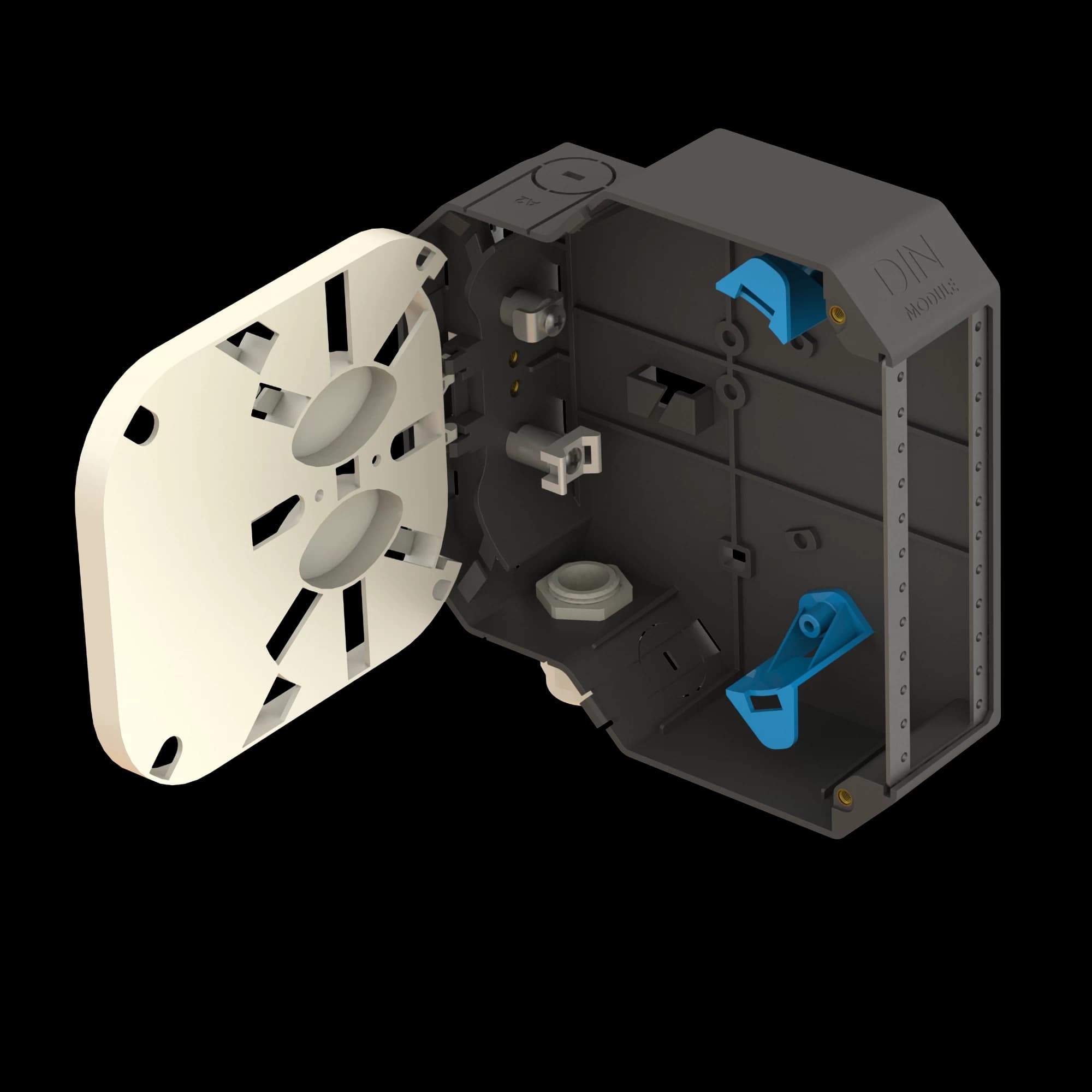 DIN Rail Termination Box | Straight | DP3 Empty, vista 5