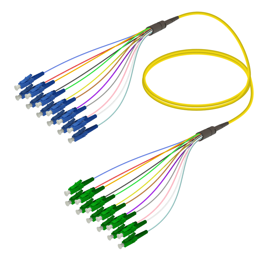 LC/UPC-LC/APC | 12 Fibers Fanout | Single Mode G657.A2 | 3.0/0.9mm