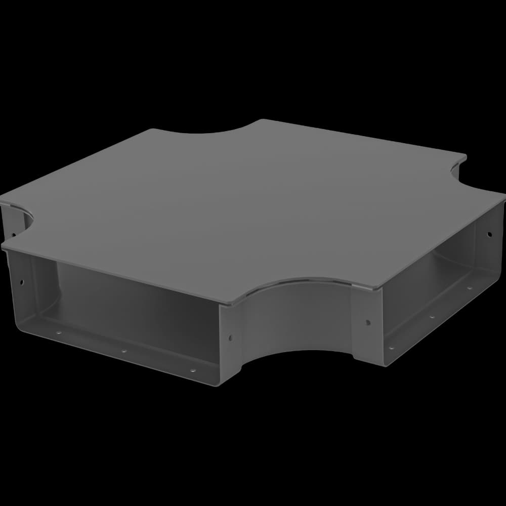 Raceways | 4 Way Cross Connection 300mm | W/ Cover, vista 2