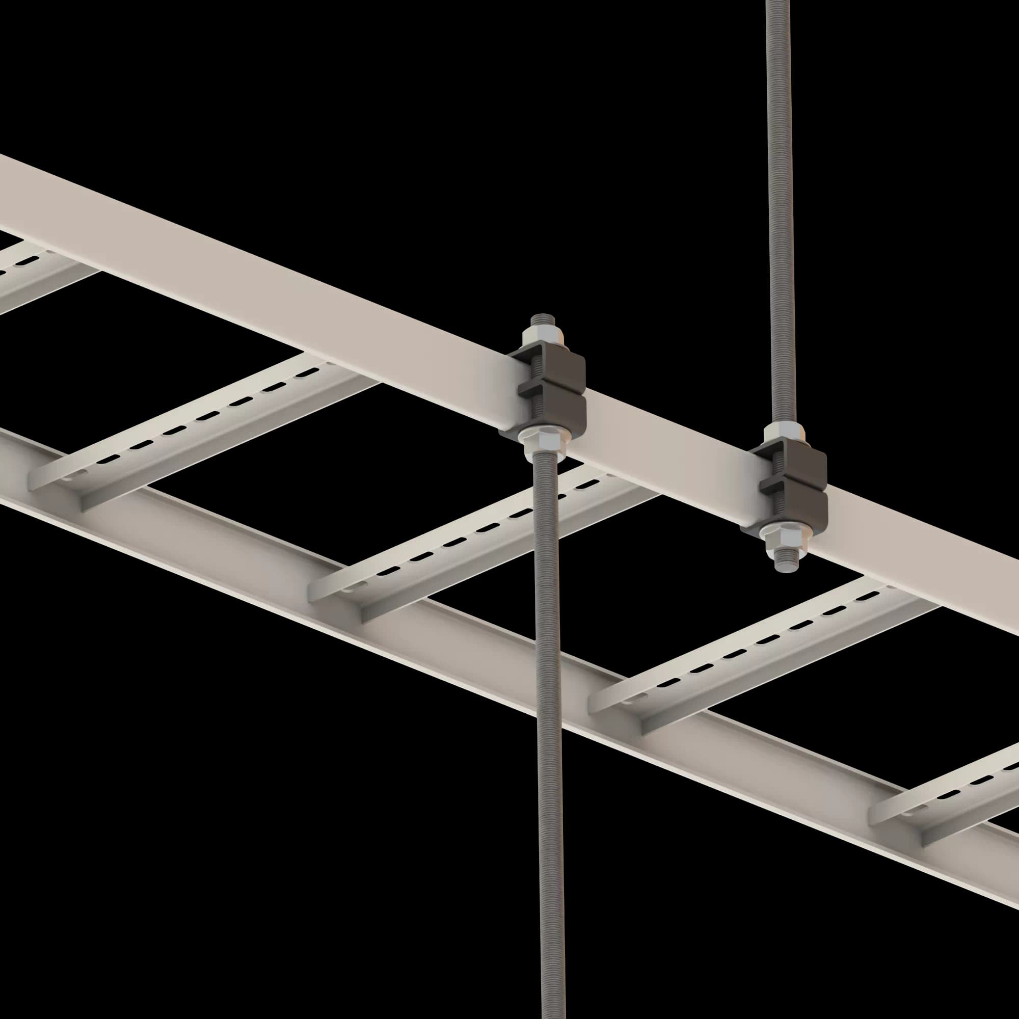 FDS_Ladder Suspension Quick Clamp Set for M14 Rod and 50mm Ladder_BK, vista 2