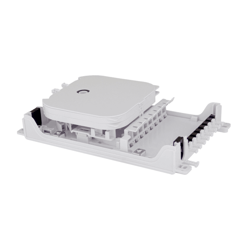 Indoor Termination Box | 8 Patch 48 Fibers 8 Ports, vista 4