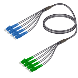 LC/UPC-LC/APC | 8 Fibers Universal Fanout | Single Mode G657.A2 | 4.8/1.8mm, vista 2