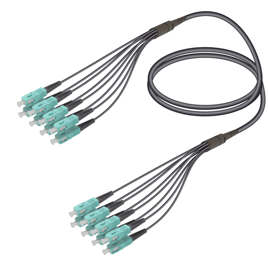 SC/UPC-SC/UPC | 8 Fibers Universal Fanout | Multi Mode G651.OM3 | 4.8/1.8mm
