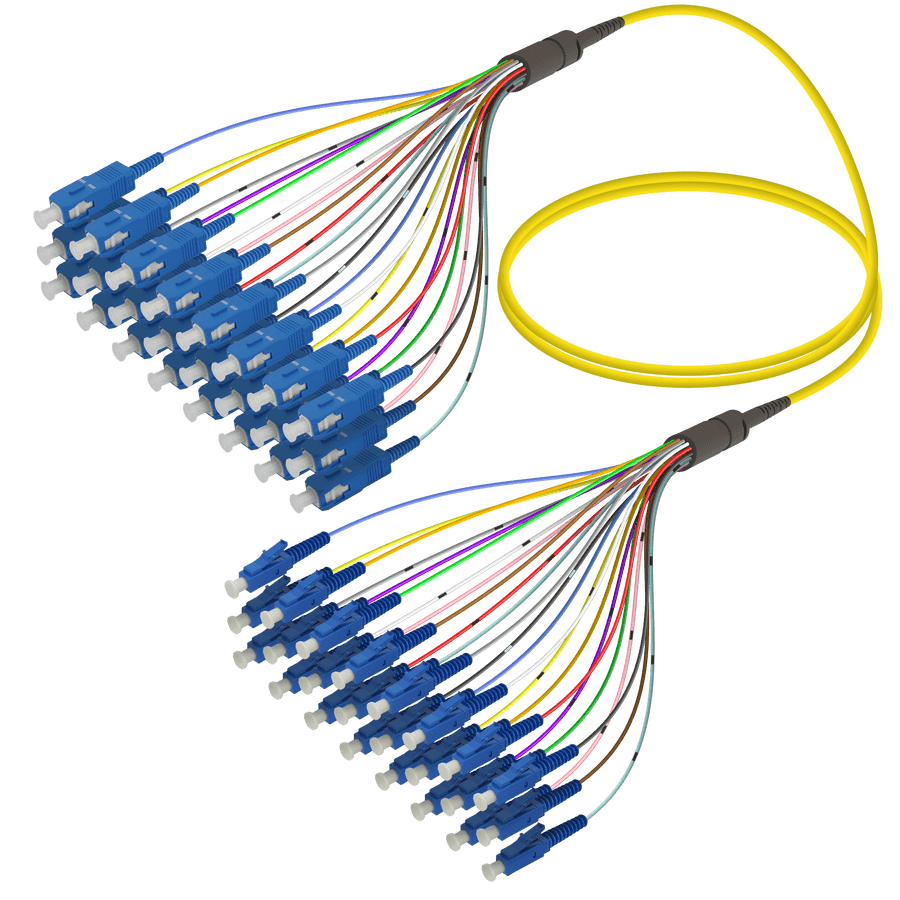 SC/UPC-LC/UPC | 24 Fibers Fanout | Single Mode G657.A2 | 3.0/0.9mm