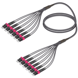 LC/UPC-LC/UPC | 12 Fibers Universal Fanout | Multi Mode G651.OM4 | 4.8/1.8mm, vista 2