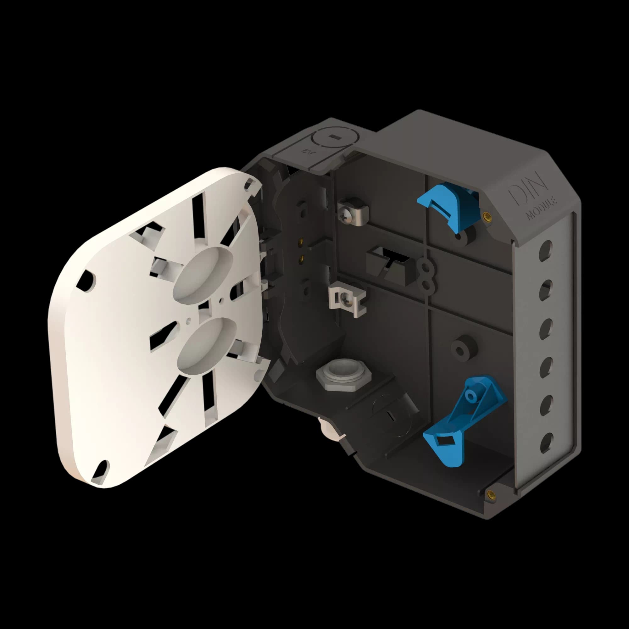 DIN Rail Termination Box | Straight | DP9 Empty (FC/ST SX D-Shape), vista 4