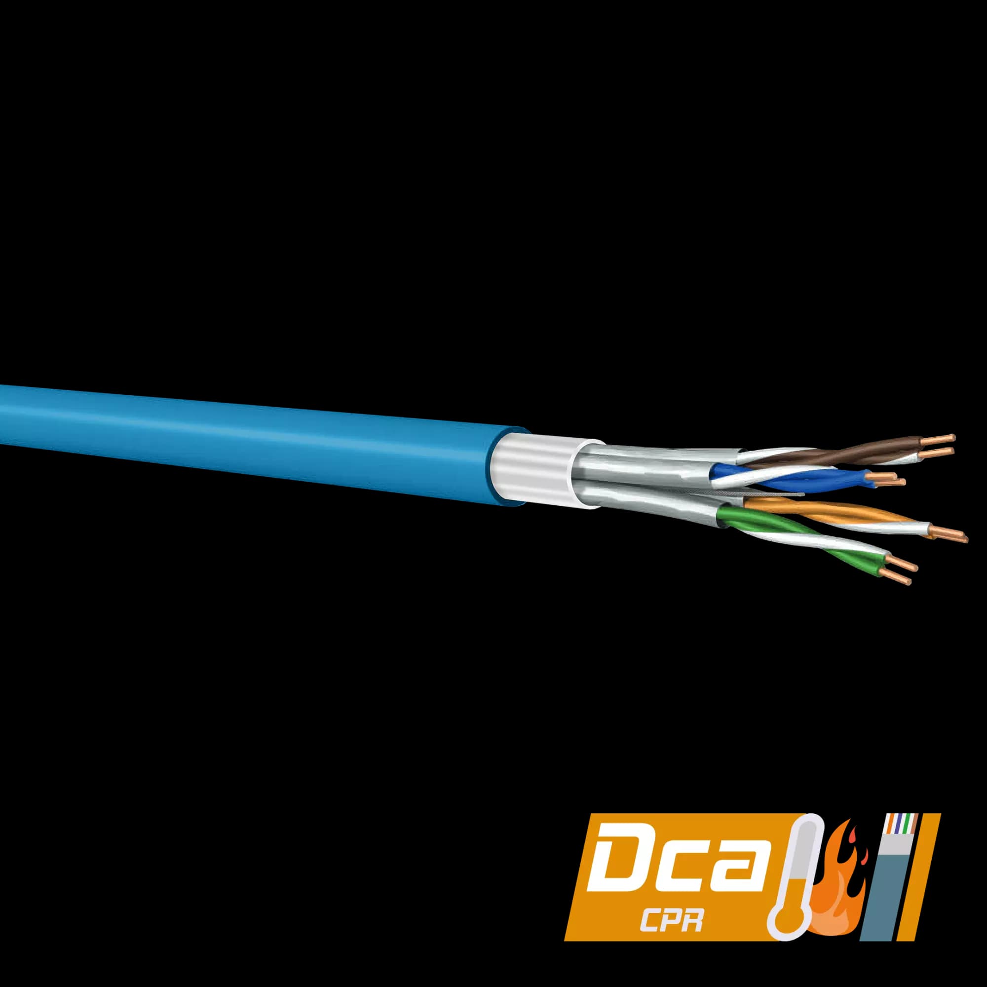 CAT6A F/FTP Data Cable | 500 MHz | LSZH-Dca | 500m | Blue