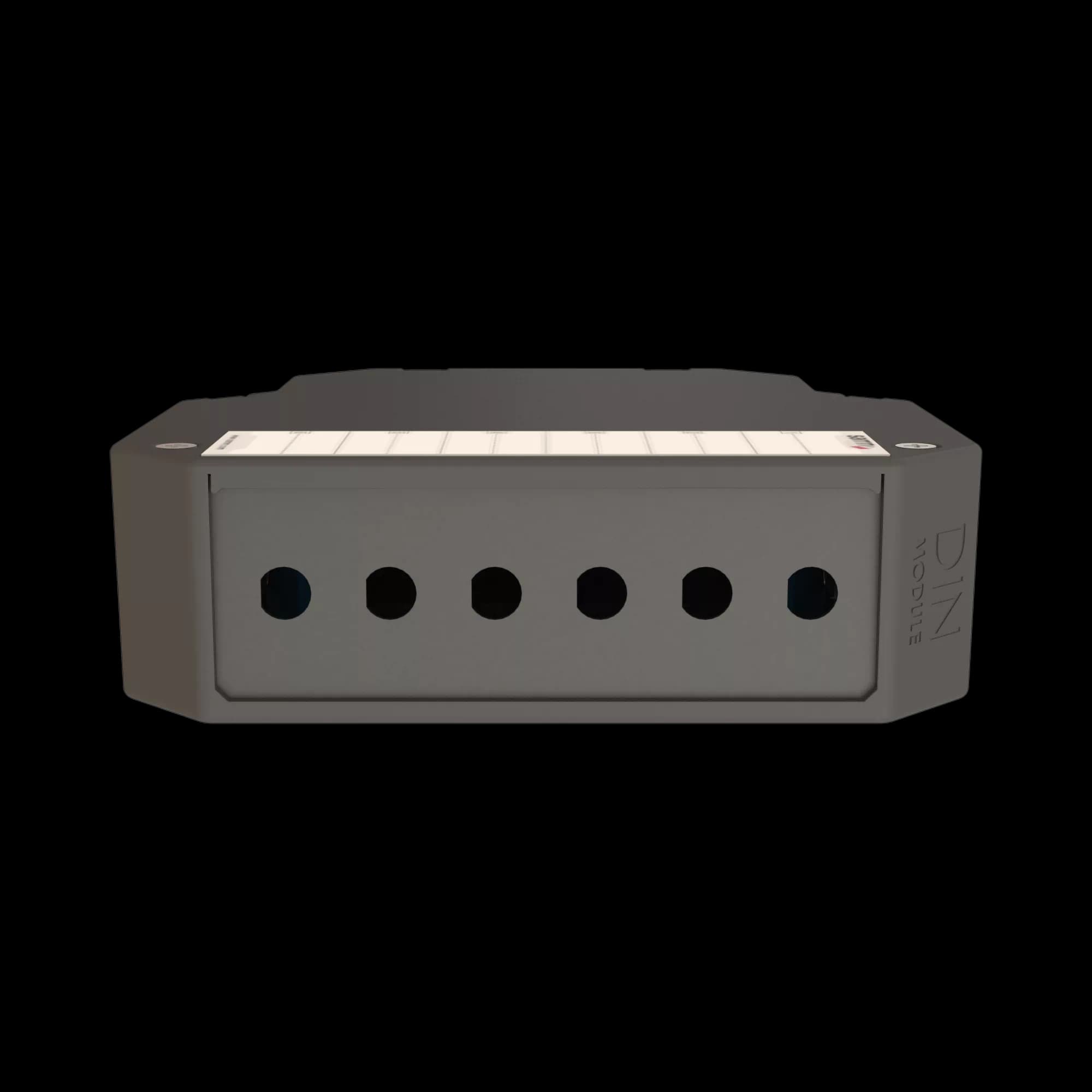 DIN Rail Termination Box | Straight | DP9 Empty (FC/ST SX D-Shape), vista 3