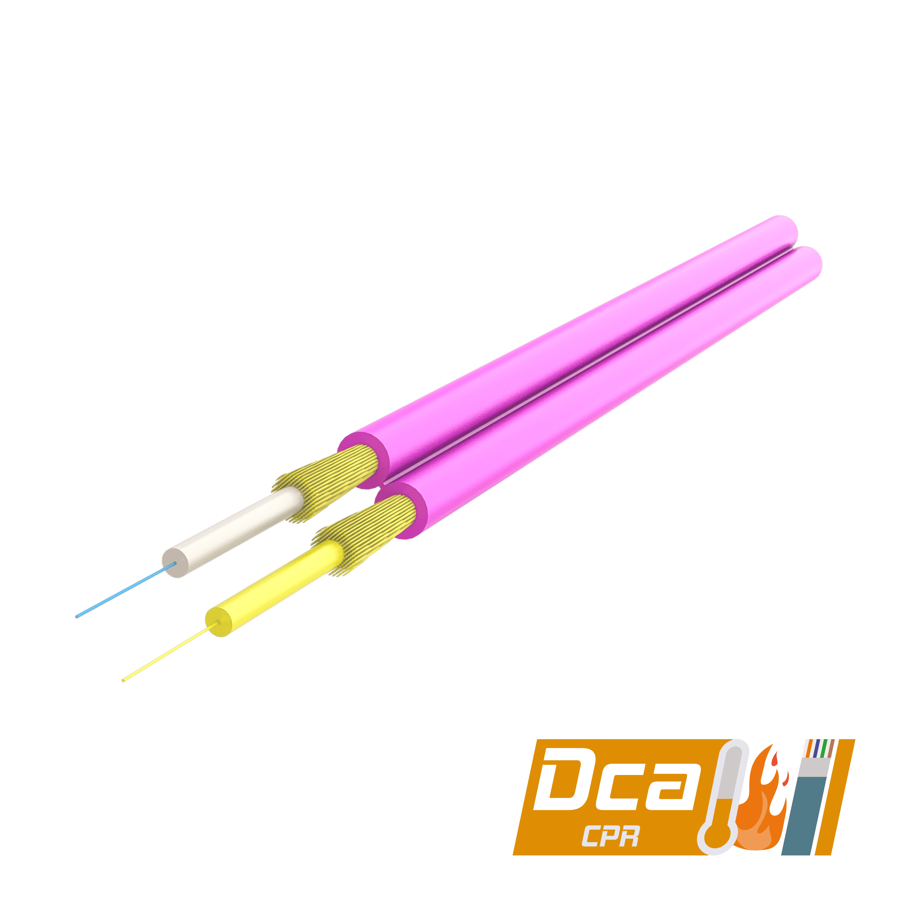 Duplex Fig-8 Fiber Optic Cable 2.0x4.1mm | I-VT9(ZN-AY)H 2x1 | CPR: Dca | 1000 meters, vista 4