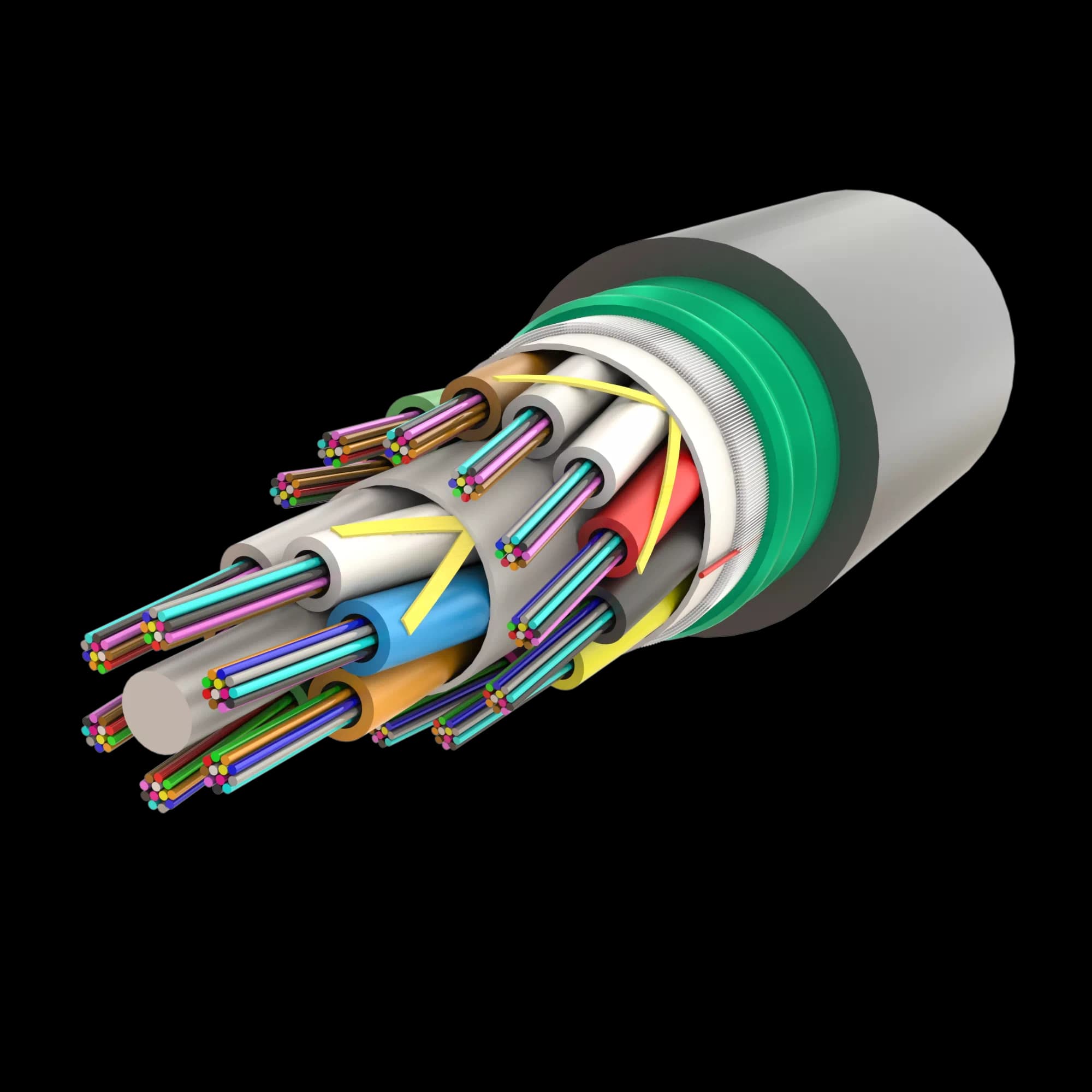 Corrugated Steel-Armoured Multi Loose Tube Fiber Optic Cable | Gel-Filled | UT-D1Q(ZN-GY)(SR)H | Up to 216F | Universal