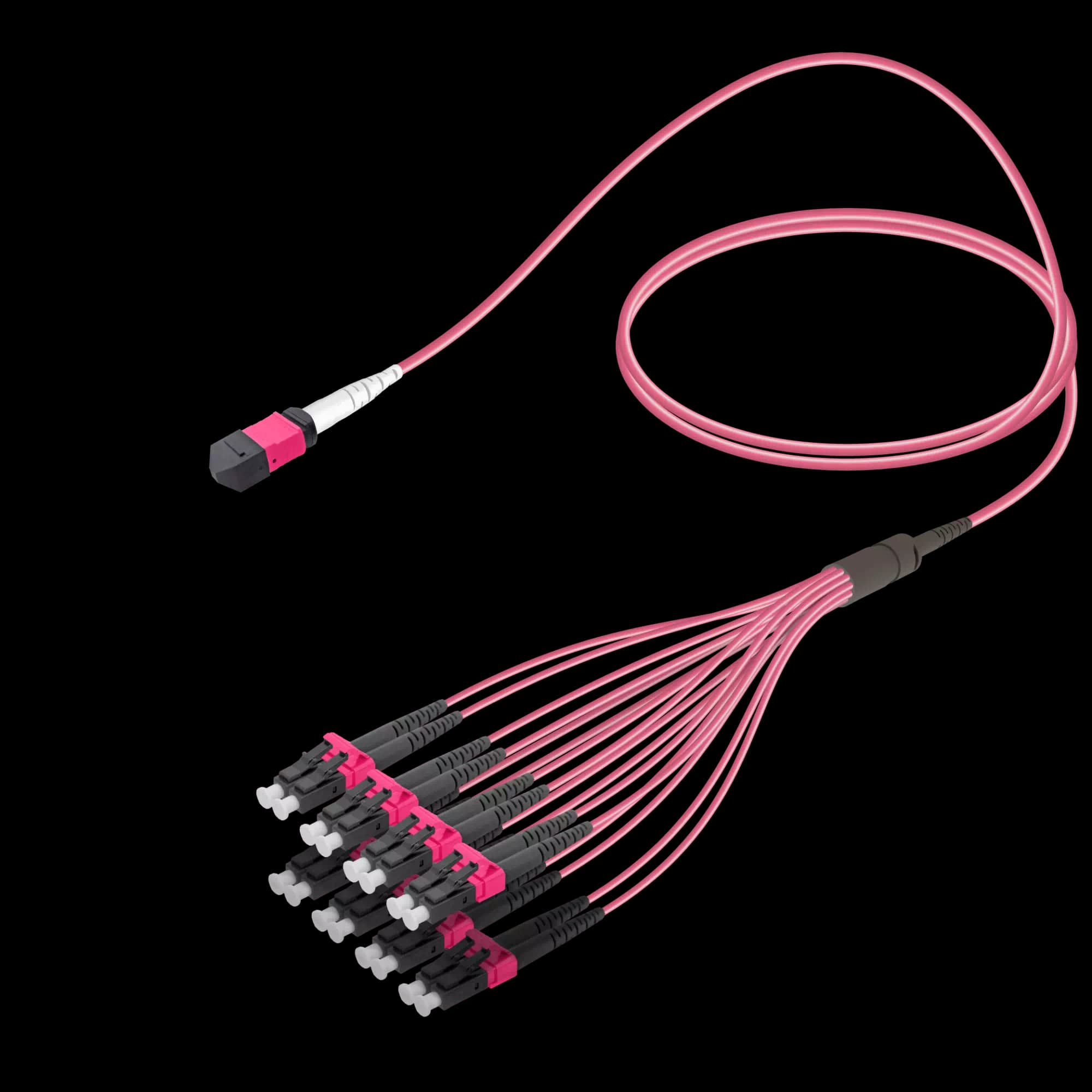 Female MTP Elite to LC/UPC Fanout | Base-16 | Multi Mode G651.OM4 | 3.0/1.8mm