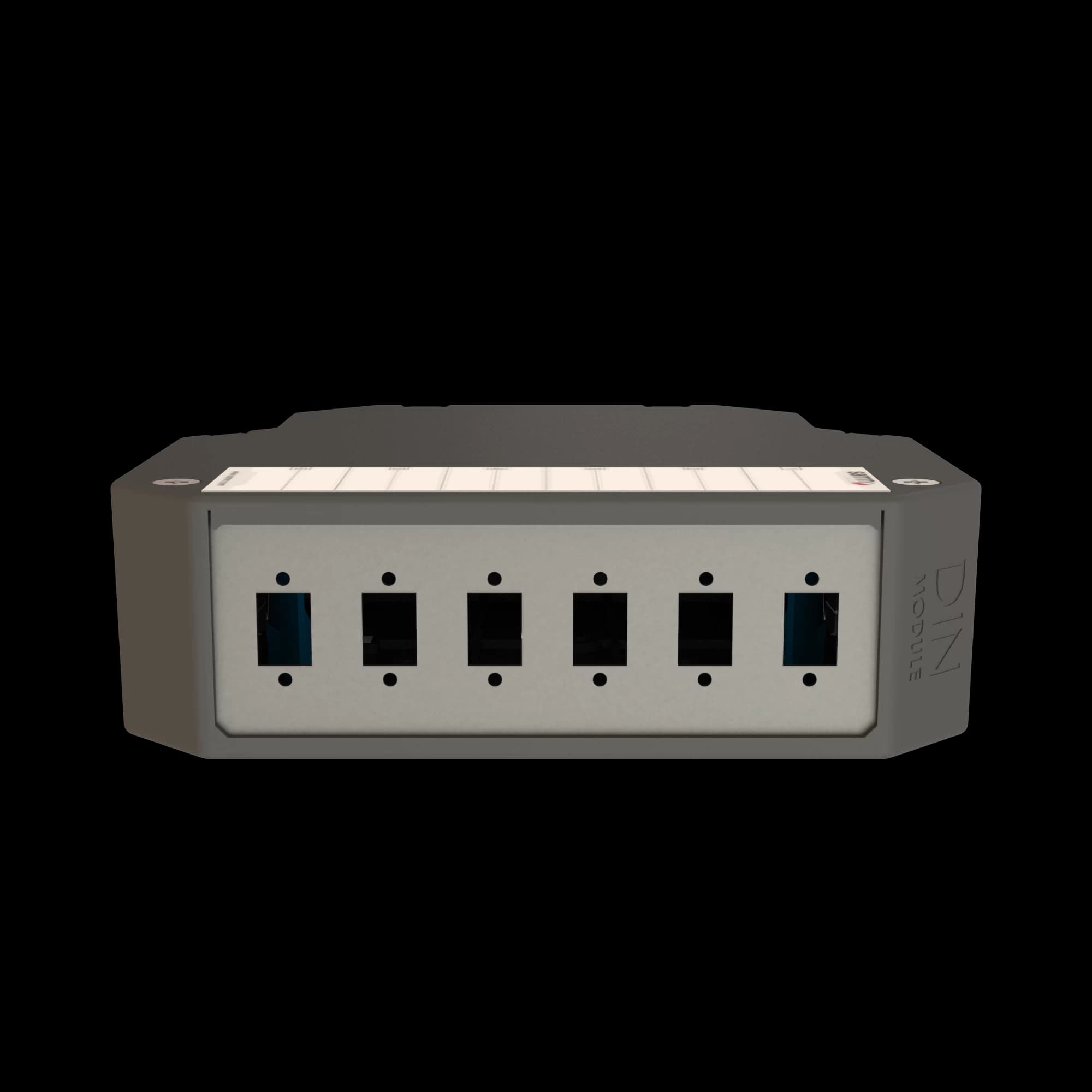 DIN Rail Termination Box | Straight | DP8 Empty (LC/DX SC/SX), vista 3