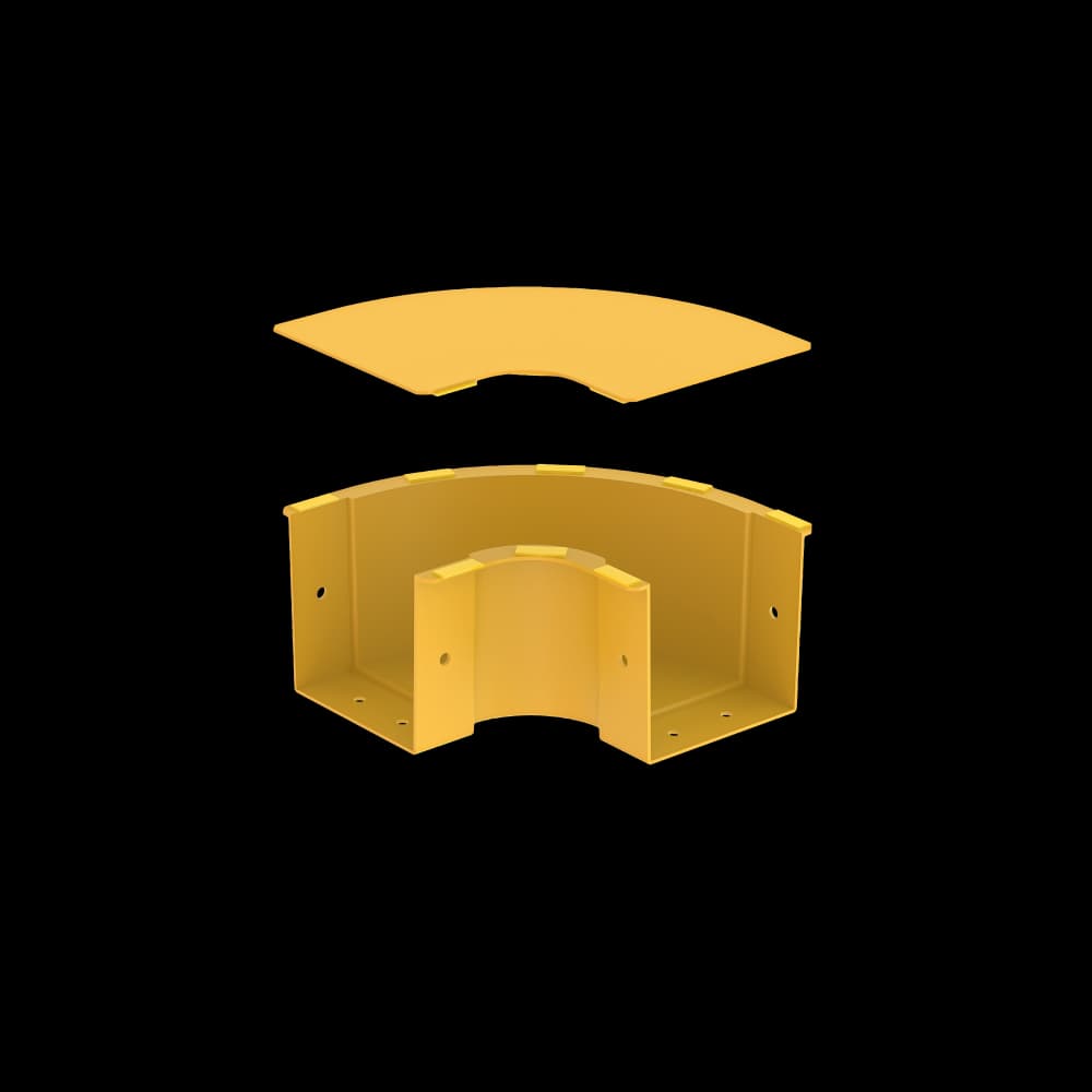 Raceways | Horizontal Elbow | W/ Cover 100mm, vista 3