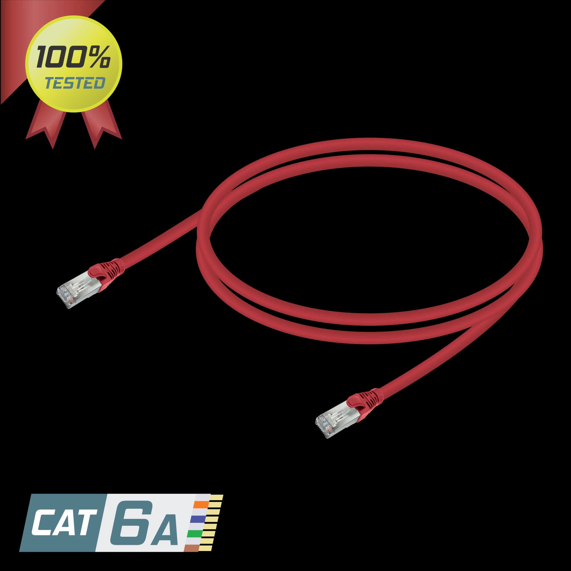 CAT6A S/FTP 28AWG Patch Cord | LSZH | Red