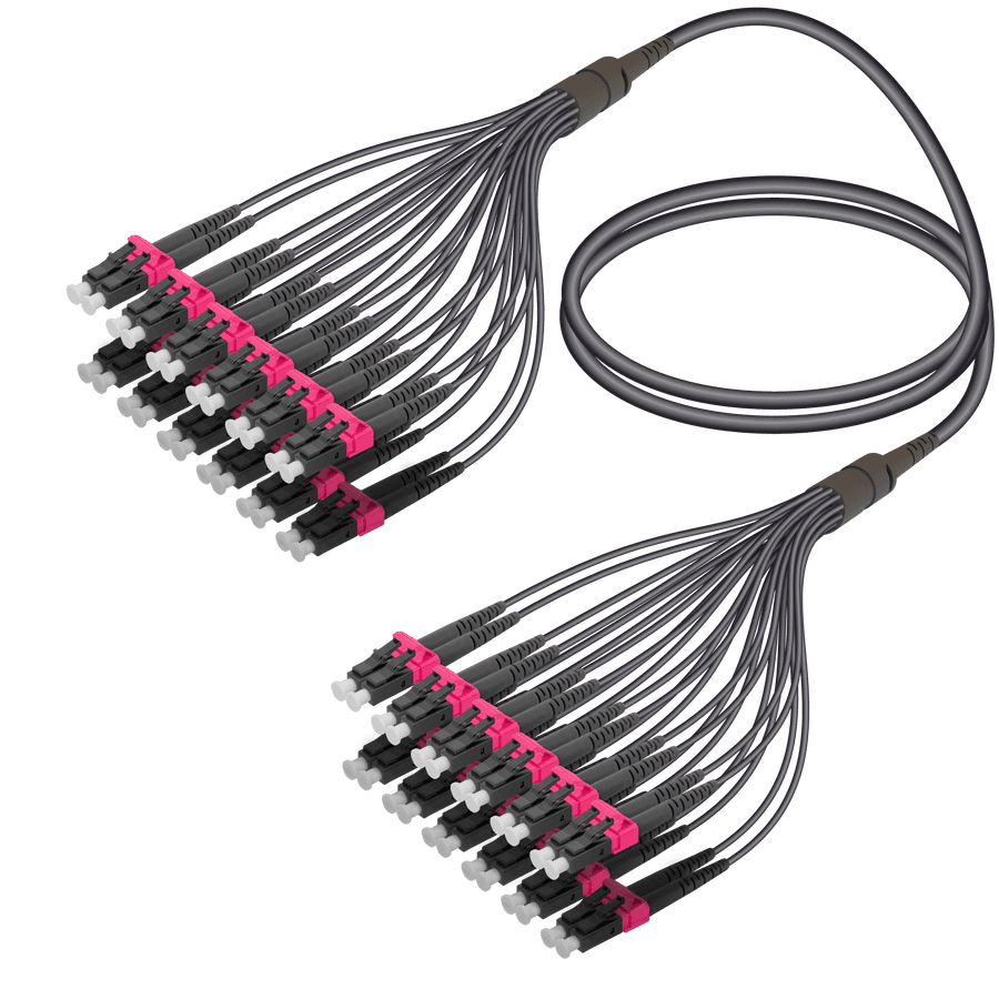 LC/UPC-LC/UPC | 24 Fibers Universal Fanout | Multi Mode G651.OM4 | 4.8/1.8mm