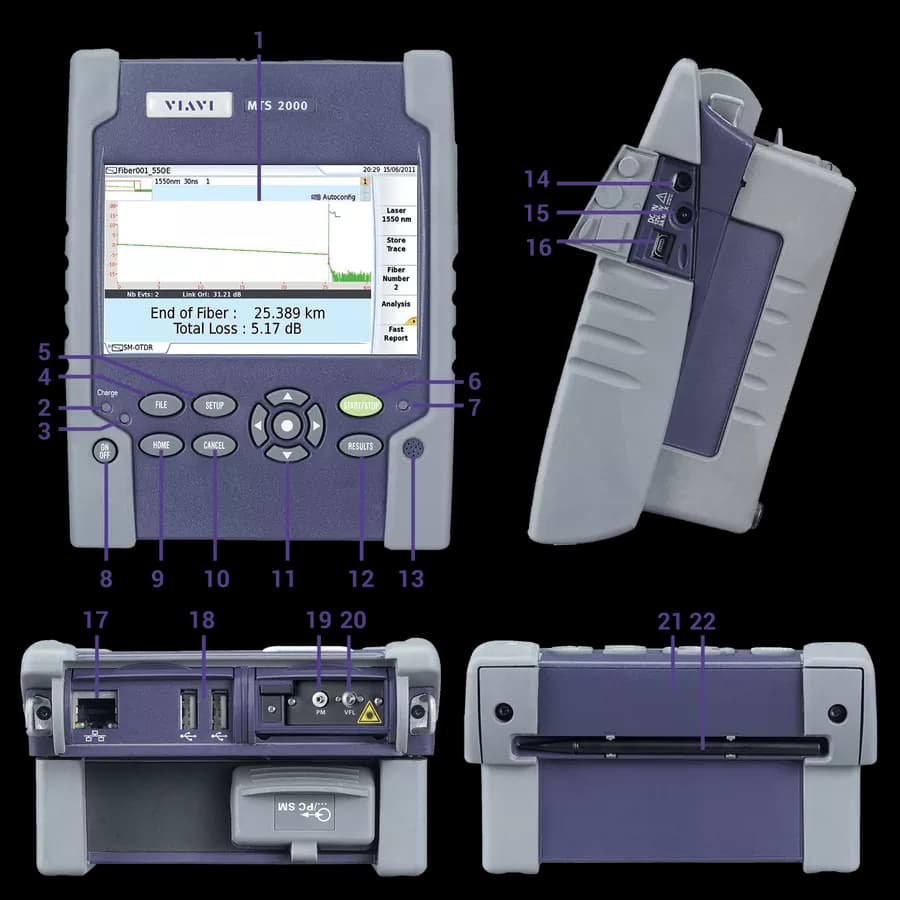 MTS-2000 + Quad Module Single Mode + Multi Mode OTDR, vista 4