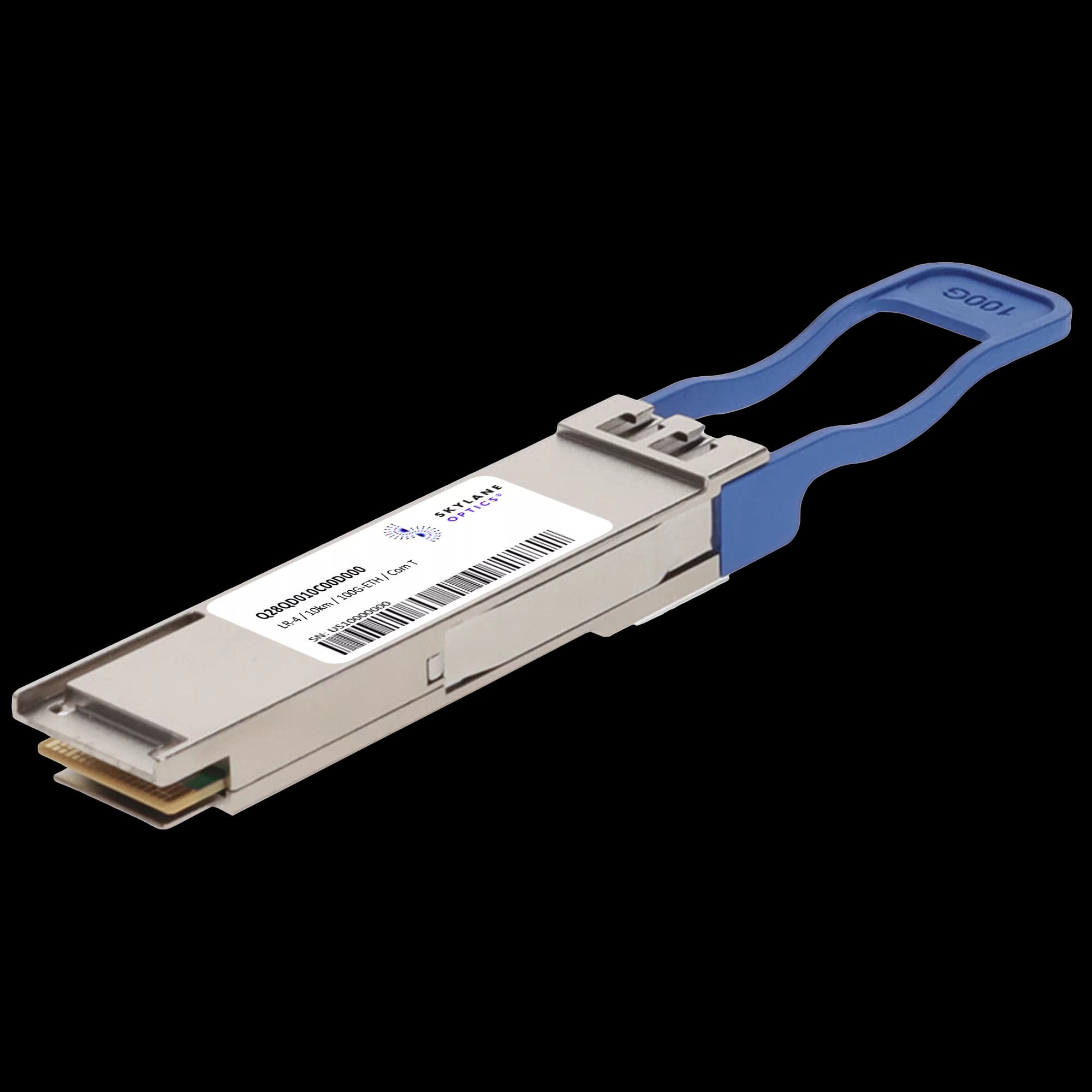 QSFP28 100GbE (100GBase-LR4), 10km, Single-Mode (LAN-WDM), Commercial Temp Fiber Optic Transceiver Q28QD010C00D