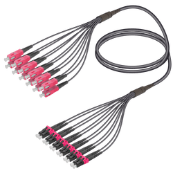 SC/UPC-LC/UPC | 12 Fibers Universal Fanout | Multi Mode G651.OM4 | 4.8/1.8mm, vista 2