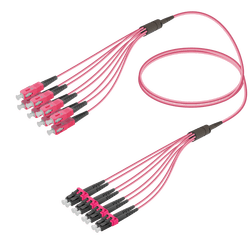 SC/UPC-LC/UPC | 8 Fibers Fanout | Multi Mode G651.OM4 | 3.0/1.8mm, vista 2