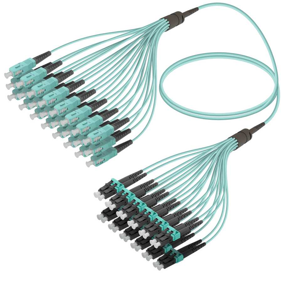 SC/UPC-LC/UPC | 24 Fibers Fanout | Multi Mode G651.OM3 | 3.0/1.8mm